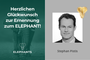 STEPHAN PISTIS ist jetzt ein ELEPHANT
